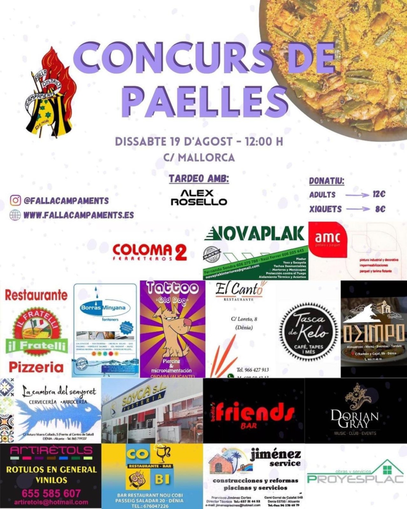 🥘 CONCURS DE PAELLES DE LA FALLA CAMPAMENTS 🥘